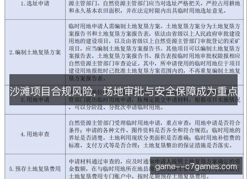 沙滩项目合规风险，场地审批与安全保障成为重点